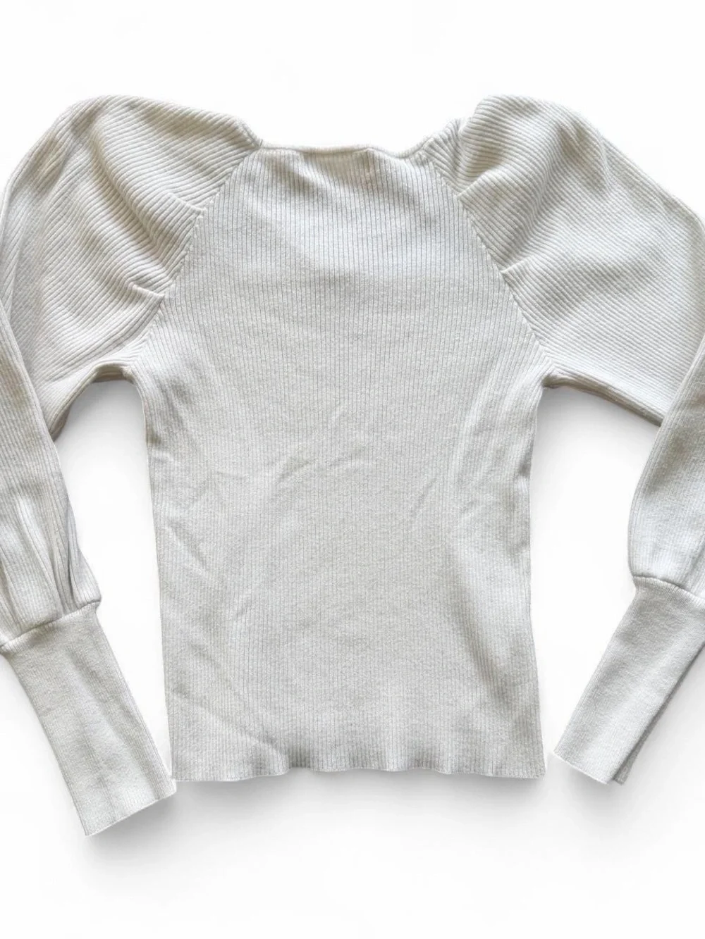 Cream Ribbed Square-Neck Sweater - Picture 4 of 4